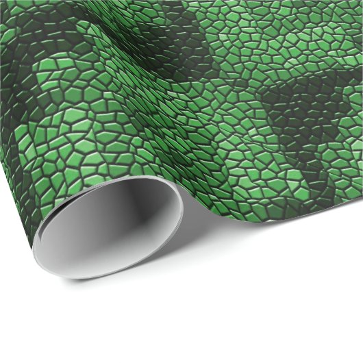 Green Diamonds Mosaik Tiles Wrapping Paper Geschenkpapier (Rolleneckpunkt)