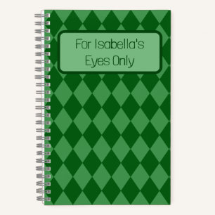 Green Diamonds My Eyes Only Journal Notizblock