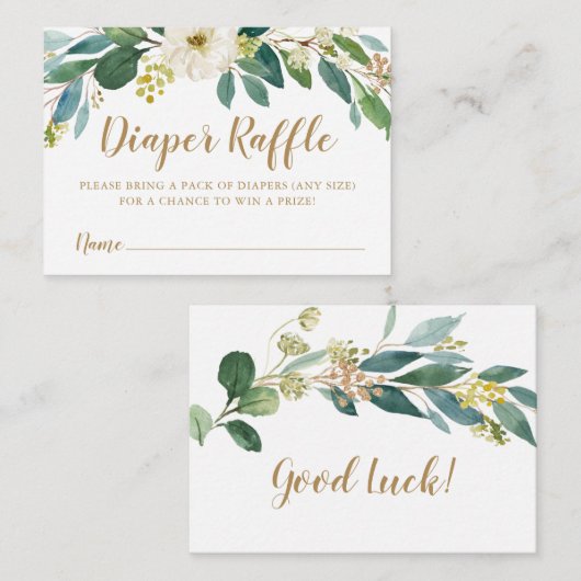 Green Diaper Beilage Karte (Vorne/Hinten)