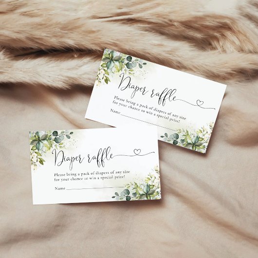 Green Diaper Raffle Enclosure Card Begleitkarte