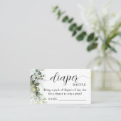 Green Diaper Raffle Ticket Baby Dusche (Stehend Vorderseite)