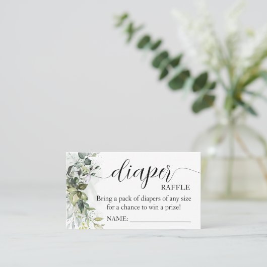 Green Diaper Raffle Ticket Baby Dusche (Stehend Vorderseite)