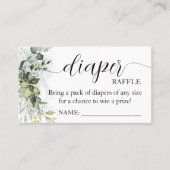 Green Diaper Raffle Ticket Baby Dusche (Vorderseite)