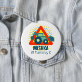 Green Digger Backhop Motor Personalisiert Name Boy Button (Beispiel)