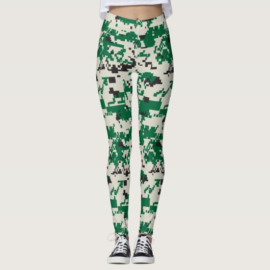 Green Digital Camouflage Leggings (Vorderseite)