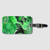 Green Digital Fluid Marble Art Gepäckanhänger (Vorderseite (Horizontal))