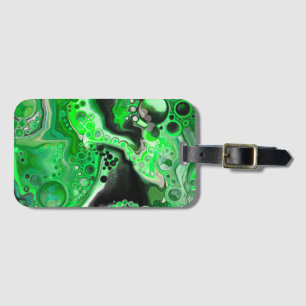 Green Digital Fluid Marble Art Gepäckanhänger
