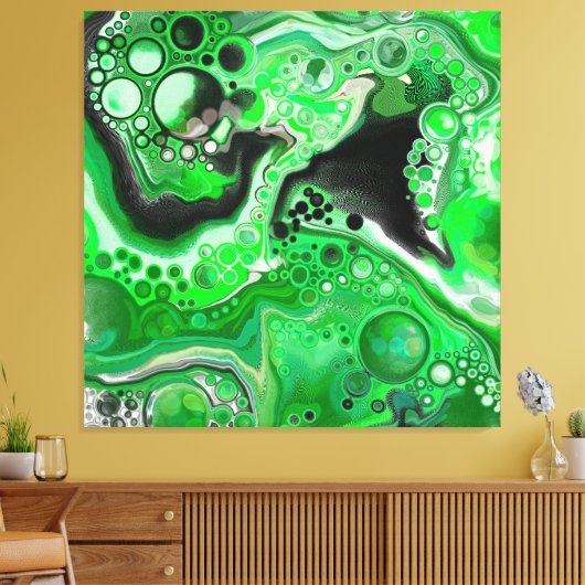 Green Digital Fluid Marble Art Leinwanddruck (Insitu (Wohnzimmer))