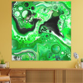 Green Digital Fluid Marble Art Leinwanddruck (Insitu (Wohnzimmer))