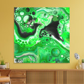 Green Digital Fluid Marble Art Leinwanddruck (Insitu (Wohnzimmer))
