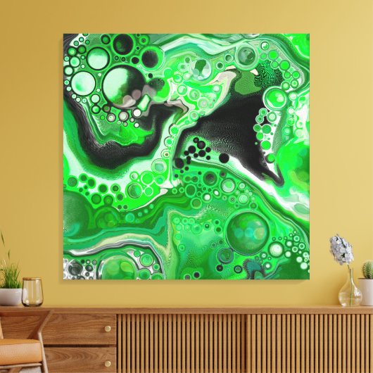 Green Digital Fluid Marble Art Leinwanddruck (Insitu (Wohnzimmer))