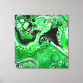 Green Digital Fluid Marble Art Leinwanddruck (Vorderseite)