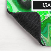 Green Digital Fluid Marble Art Personalized Mousepad (Ecke)