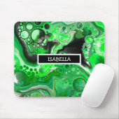 Green Digital Fluid Marble Art Personalized Mousepad (Mit Mouse)