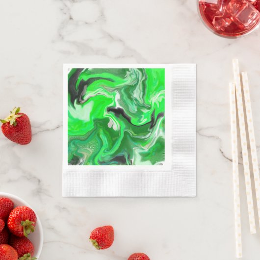 Green Digital Fluid Marble Art Serviette (Beispiel)