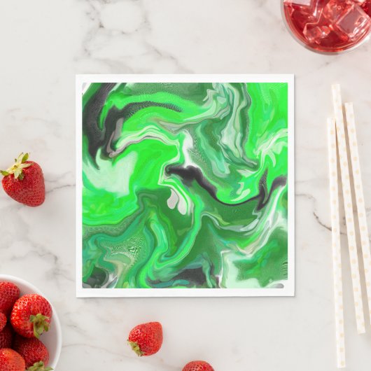 Green Digital Fluid Marble Art Serviette (Beispiel)