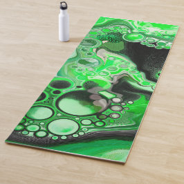Green Digital Fluid Marble Art Yogamatte
