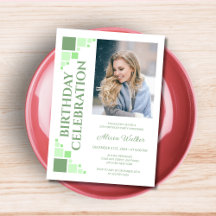 Green Digital Frame Corner Foto Geburtstag