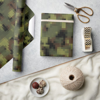 Green Digital Military Camo Geschenkpapier