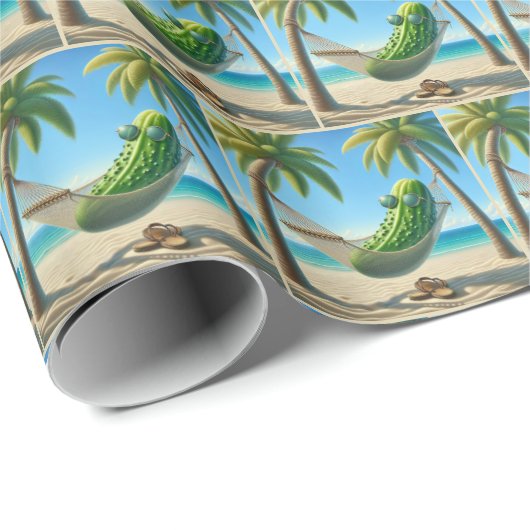 Green Dill Pickle in einer Hängematte Geschenkpapier (Rolleneckpunkt)