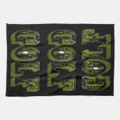 Green Dimensional Golf Picture Logo, Geschirrtuch (Horizontal)