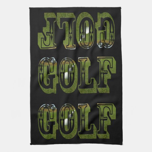Green Dimensional Golf Picture Logo, Geschirrtuch (Vertikal)