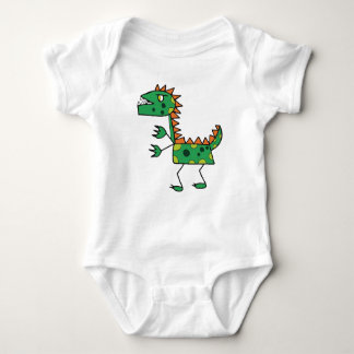 Green Dino Baby Jersey Bodysuit Baby Strampler