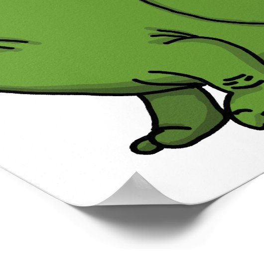 Green Dino Poster (Ecke)