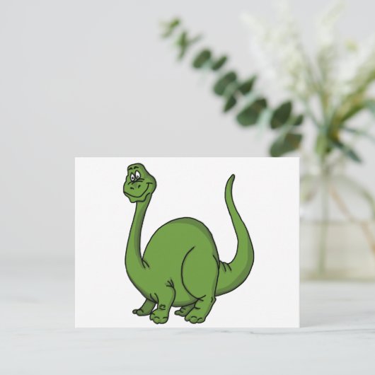 Green Dino Postkarte (Stehend Vorderseite)