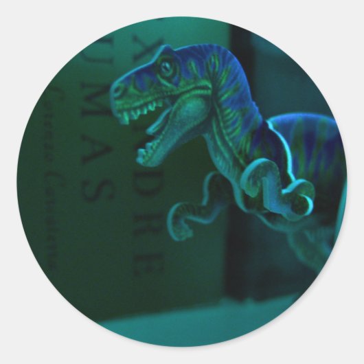 Green Dino Runder Aufkleber (Vorderseite)