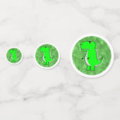 Green Dino Watercolor Kinderdusche Konfetti (Vorderseiten)