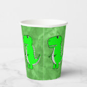 Green Dino Watercolor Kinderdusche Pappbecher (Rechts)
