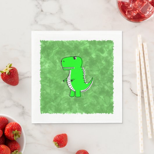 Green Dino Watercolor Kinderdusche Serviette (Beispiel)