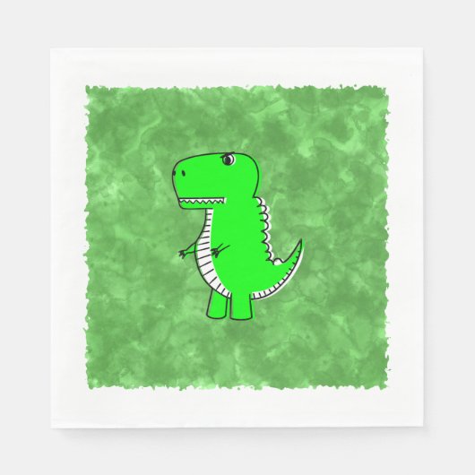 Green Dino Watercolor Kinderdusche Serviette (Vorderseite)