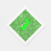 Green Dino Watercolor Kinderdusche Serviette (Ecke)