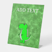 Green Dino Watercolor Kinderdusche Sockelschild (Vorderseite)