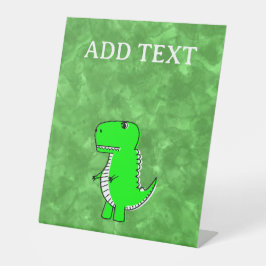 Green Dino Watercolor Kinderdusche Sockelschild