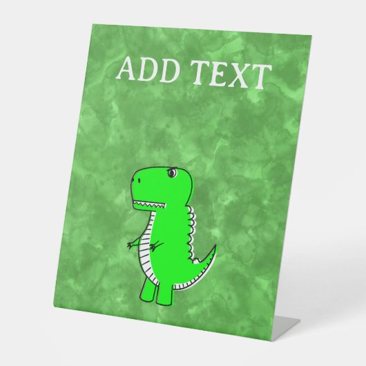 Green Dino Watercolor Kinderdusche Sockelschild (Vorderseite)
