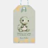 Green Dinosaur 1. Geburtstag Party Vielen Dank Geschenkanhänger (Rückseite)