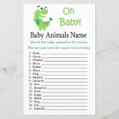 Green Dinosaur Baby Animals Name Game (Vorderseite)