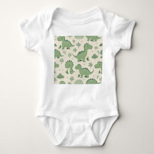 green dinosaur baby strampler