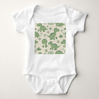 green dinosaur baby strampler