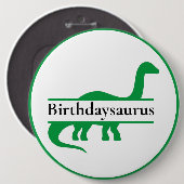 Green Dinosaur Birthday Button (Vorne & Hinten)