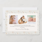 Green Dinosaur Boy Foto Geburtsankündigung Einladung (Rückseite)