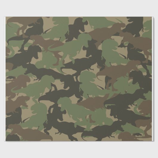 Green Dinosaur Camouflage Pattern Geschenk Geschenkpapier (Flach)
