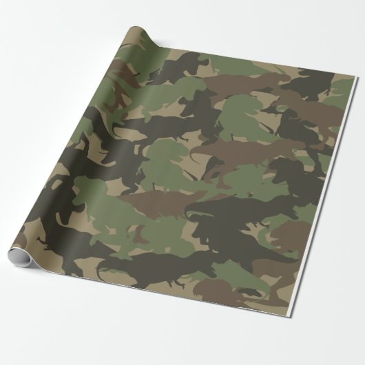 Green Dinosaur Camouflage Pattern Geschenk Geschenkpapier (Ungerollt)