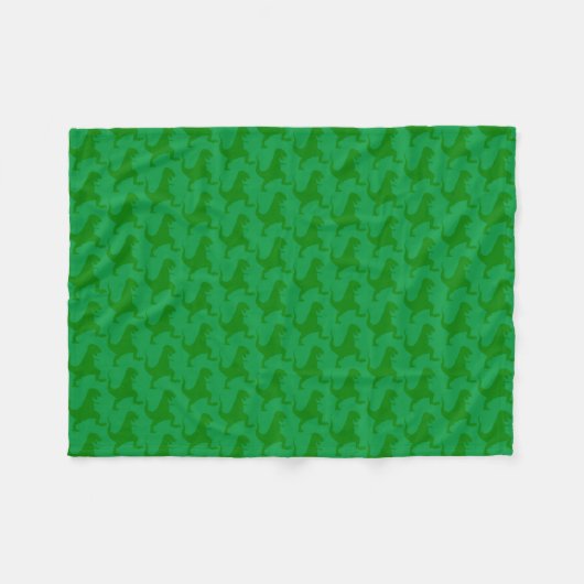 Green Dinosaur Christmas Fleece Blanket (Vorderseite (Horizontal))