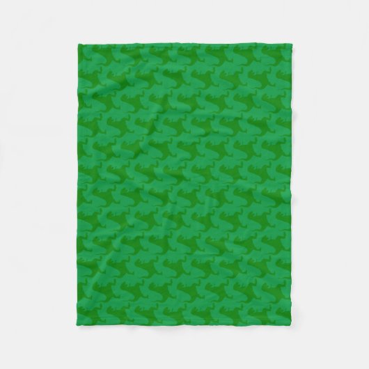 Green Dinosaur Christmas Fleece Blanket (Vorderseite)