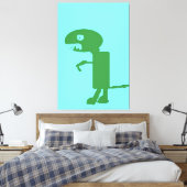 Green Dinosaur Dino Monster, Digital Kids Art:) Leinwanddruck (Insitu (Schlafzimmer))