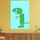 Green Dinosaur Dino Monster, Digital Kids Art:) Leinwanddruck (Insitu (Wohnzimmer))